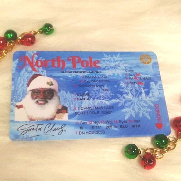 New SANTA CLAUS SLEIGH DRIVERS LICENSE novelty kids stocking stuffer - Picture 1 of 4